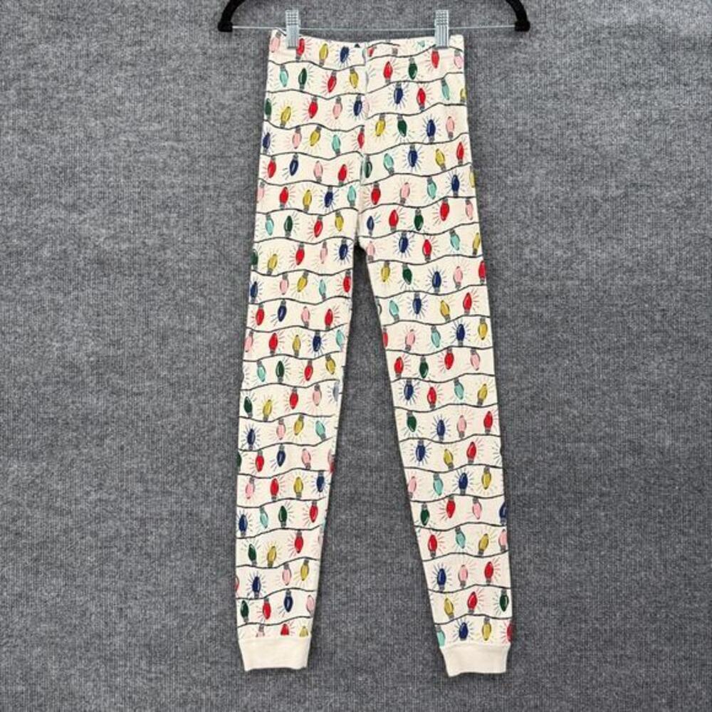 Hanna Andersson Kids Christmas Light Pajama Pants Size 140 US 10 Organic Cotton